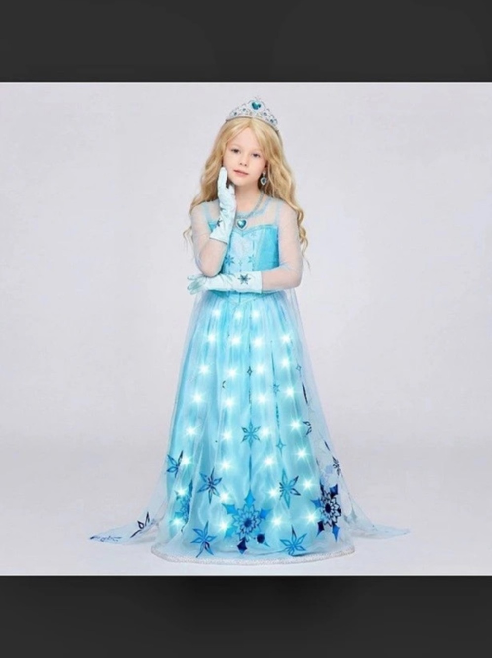 NWT Frozen Elsa Costume w/ Light Up Drwss